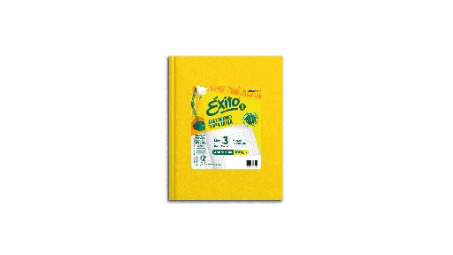 [100947] CUADERNO EXITO E3 FORRADO 100H AMARILLO RAYADO