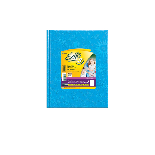 [100953] CUADERNO EXITO E3 FORRADO 100H TURQUESA RAYADO