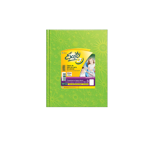 [100957] CUADERNO EXITO E3 FORRADO 100H VERDE MZN RAYADO
