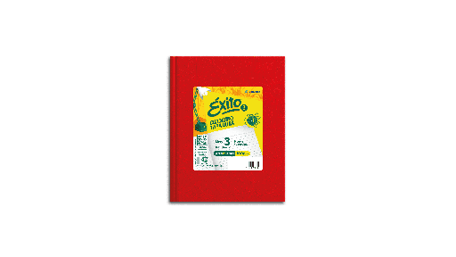[100963] CUADERNO EXITO E3 FORRADO 100H ROJO RAYADO