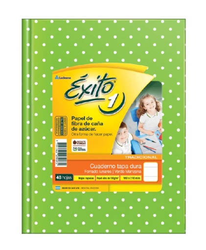 [101026] CUADERNO EXITO E1 LUNAR 48H VERDE MZN RAYADO