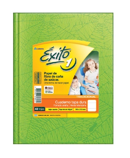 [100943] CUADERNO EXITO E1 ARAÑA 48H VERDE MZN RAYADO