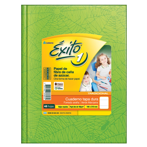 [100943] CUADERNO EXITO E1 ARAÑA 48H VERDE MZN RAYADO