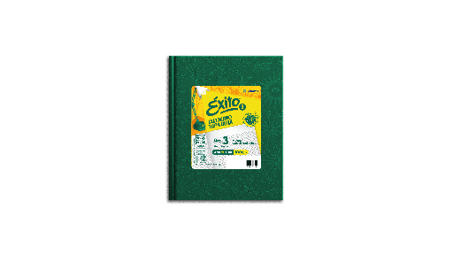 [100969] CUADERNO EXITO E3 FORRADO 100H VERDE CUADRICULADO