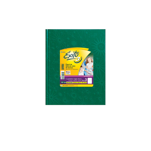 [100969] CUADERNO EXITO E3 FORRADO 100H VERDE CUADRICULADO