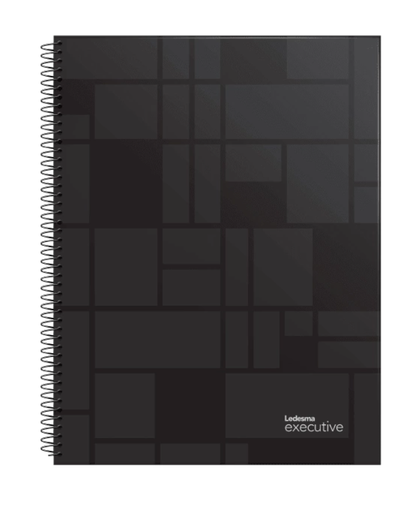 [100751] CUADERNO LEDESMA EXECUTIVE 16X21 120 HOJAS CUADRICULADO NEGRO