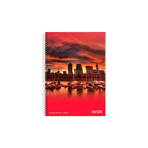 [103121] CUADERNO AVON CON ESPIRAL 16X21 46H RAYADO