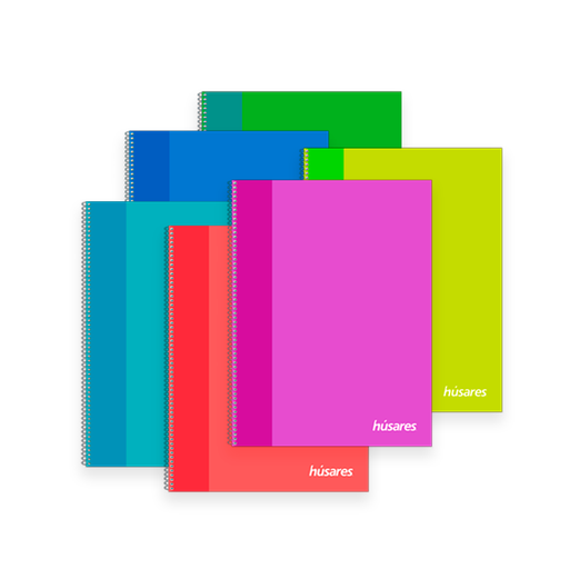 [6295] CUADERNO HUSARES TRENDY 16X21 X80H CUADRICULADO CON ESPIRAL