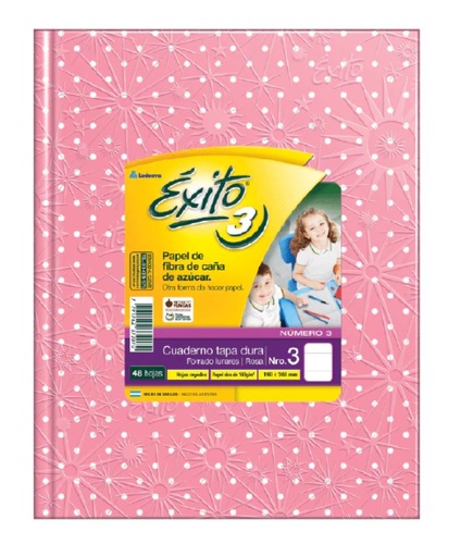 [100972] CUADERNO EXITO E3 LUNAR 48H ROSA RAYADO