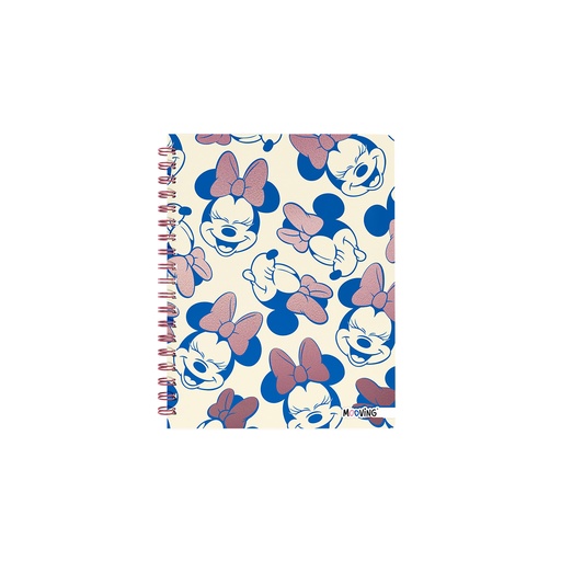 [1205131] CUADERNO MOOVING 16X21 TAPA DURA CON ESPIRAL 80 HOJAS MINNIE MOUSE