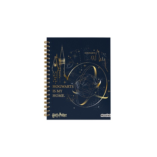 [1205222] CUADERNO MOOVING TAPA DURA CON ESPIRAL 16X21 80 HOJAS RAYADAS HARRY POTTER