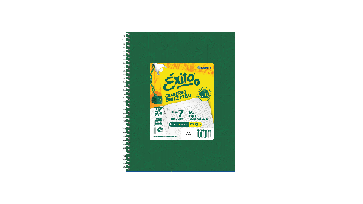 [101982] CUADERNO EXITO E7 ESPIRAL 21X27 100H VERDE CUADRICULADO