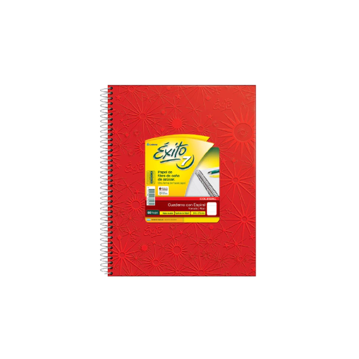 [101984] CUADERNO EXITO E7 ESPIRAL 21X27 60H ROJO RAYADO