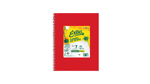[101984] CUADERNO EXITO E7 ESPIRAL 21X27 60H ROJO RAYADO
