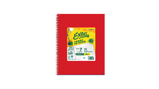 [101986] CUADERNO EXITO E7 ESPIRAL 21X27 100H ROJO CUADRICULADO