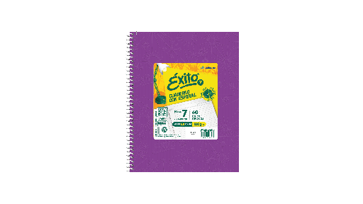 [102578] CUADERNO EXITO E7 ESPIRAL 21X27 60H LILA RAYADO