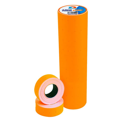 [301502] ETIQUETAS EN ROLLO EZCO NARANJA FLUO X10