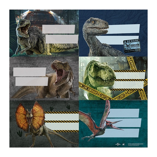 [1301232] ETIQUETAS MOOVING JURASSIC WORLD 2PLANCHAS X6