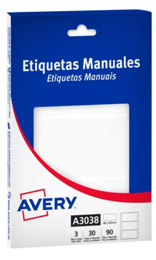 [A3038] ETIQUETAS AVERY 3038 40X100MM BLANCA 30H