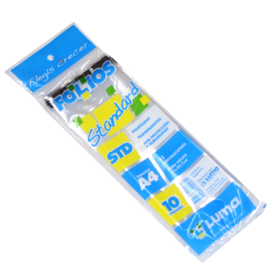 [30-10] FOLIO LUMA A4 STANDARD POLIETILENO X10