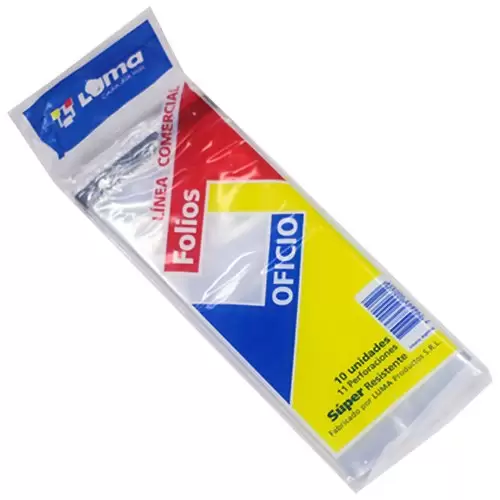 [31-10] FOLIO LUMA OFICIO SUPER POLIETILENO X10