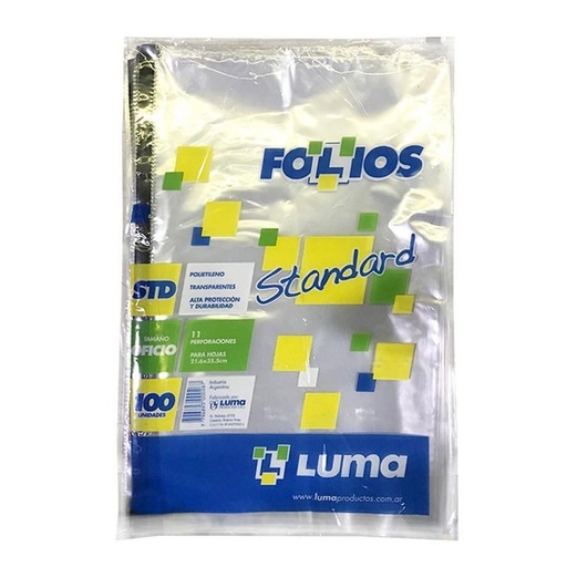 [30-03] FOLIO LUMA OFICIO STANDARD POLIETILENO X100