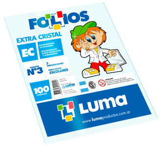 [31-15] FOLIO LUMA ESCOLAR EXTRA CRISTAL X100