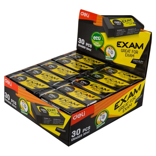 [E3042] GOMA DELI EXAM NEGRA X 30 UNIDADES