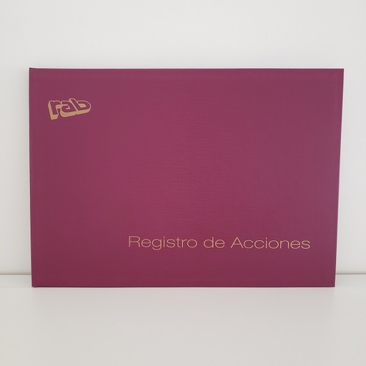 [2311] LIBRO RAB REGISTRO DE ACCIONES TAPA DURA 23X33 1MANO 50 FOLIOS