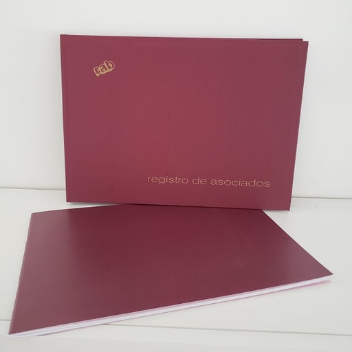 [2316] LIBRO RAB REGISTRO DE ASOCIADOS TAPA FLEXIBLE APAISADO 25 FOLIOS