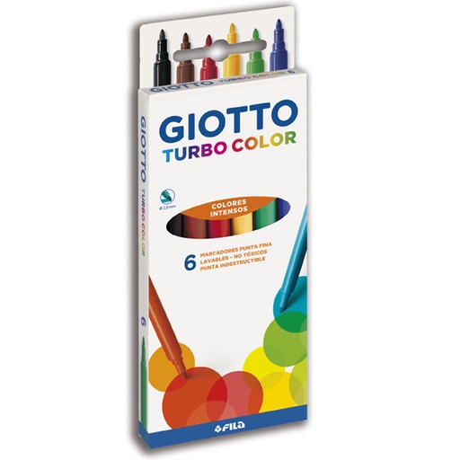 [040000ES] MARCADOR GIOTTO TURBO COLOR X 6 SURTIDOS