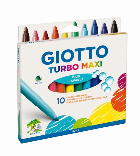 [454000ES] MARCADOR GIOTTO TURBO MAXI X 10 COLORES SURTIDOS