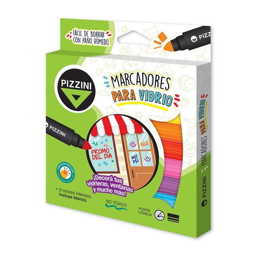 [8409] MARCADOR PIZZINI VIDRIO X9