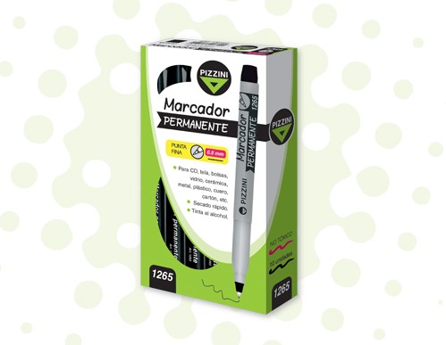 [1265NG] MARCADOR PIZZINI PERMANENTE 0.5MM X10 NEGRO
