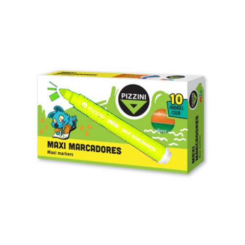 [8100AM] MARCADOR PIZZINI MAXI X10 AMARILLO