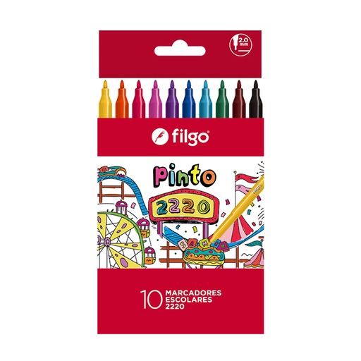[CM2220-E10-SUR] MARCADOR FILGO ESCOLAR CAJA X10 COLORES