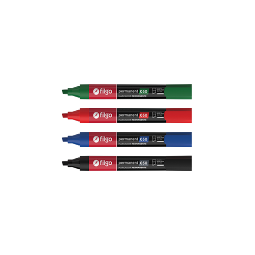 [PM050-C12-001] MARCADOR FILGO 050 X12 NEGRO PERMANENTE PUNTA BISELADA