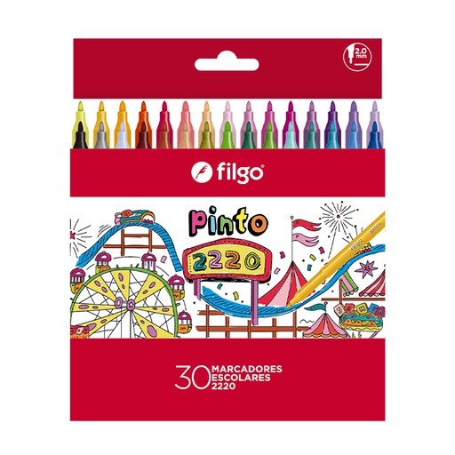 [CM2220-E30-SUR] MARCADOR FILGO ESCOLAR CAJA X30 COLORES