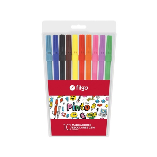 [CM2210-E10-SUR] MARCADOR FILGO ESCOLAR BLISTER X10 COLORES