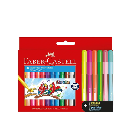 [555336] MARCADOR FABER FIESTA X12+4NEON+2 PASTEL
