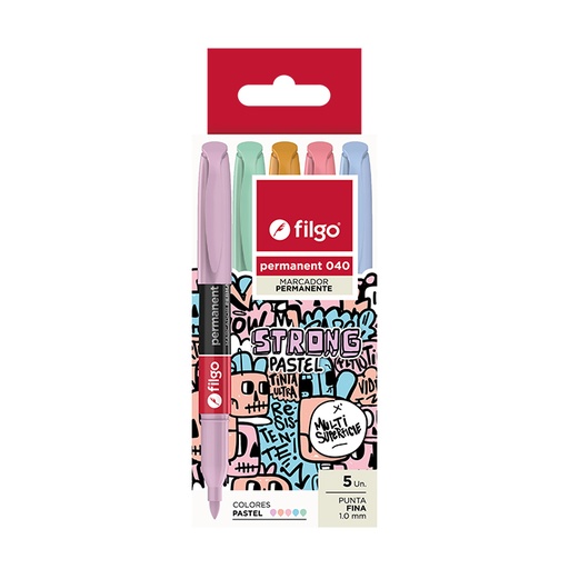 [PM040-E5-PAS] MARCADOR FILGO 040 X5 PASTEL