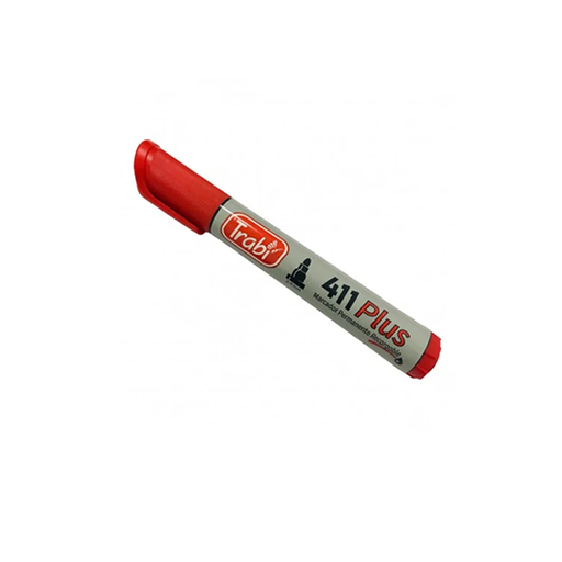 [TR6523] MARCADOR TRABI 411 X12 ROJO PERMANENTE PUNTA REDONDA