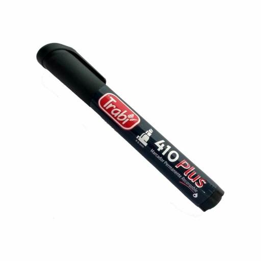 [TR6421] MARCADOR TRABI 410 PERMANENTE PUNTA BISELADA X 12 NEGRO