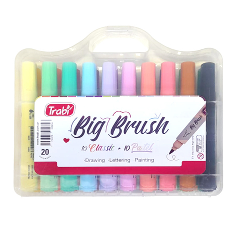[TR5965] MARCADOR TRABI BIG BRUSH VALIJA X 20 SURTIDO