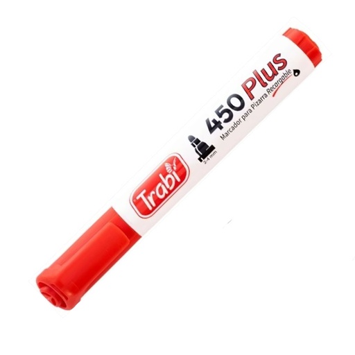[TR9523] MARCADOR TRABI 450 X12 ROJO PARA PIZARRA