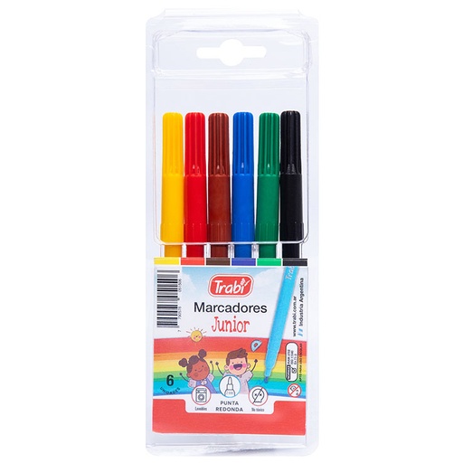 [TR5150] MARCADOR TRABI JUNIOR X 6 SURTIDO