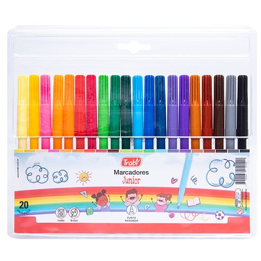 [TR5152] MARCADOR TRABI JUNIOR X 20 SURTIDO
