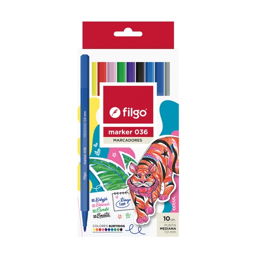 [M36-E10-SUR] MARCADOR FILGO 036 MARKER X10 SURTIDOS