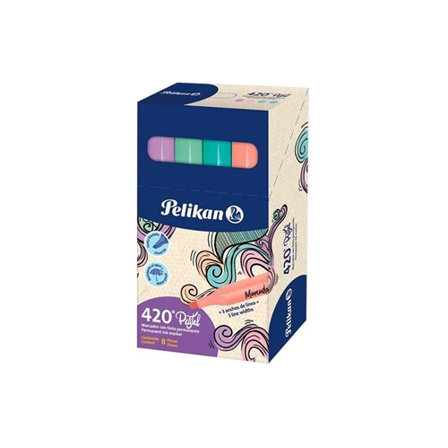 [30211022] MARCADOR PELIKAN 420 X8 PERMANENTE PASTEL SURTIDOS