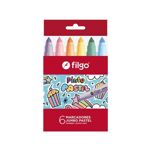 [CMJ-E6-PAS] MARCADOR FILGO ESCOLAR JUMBO X 6 COLORES PASTEL